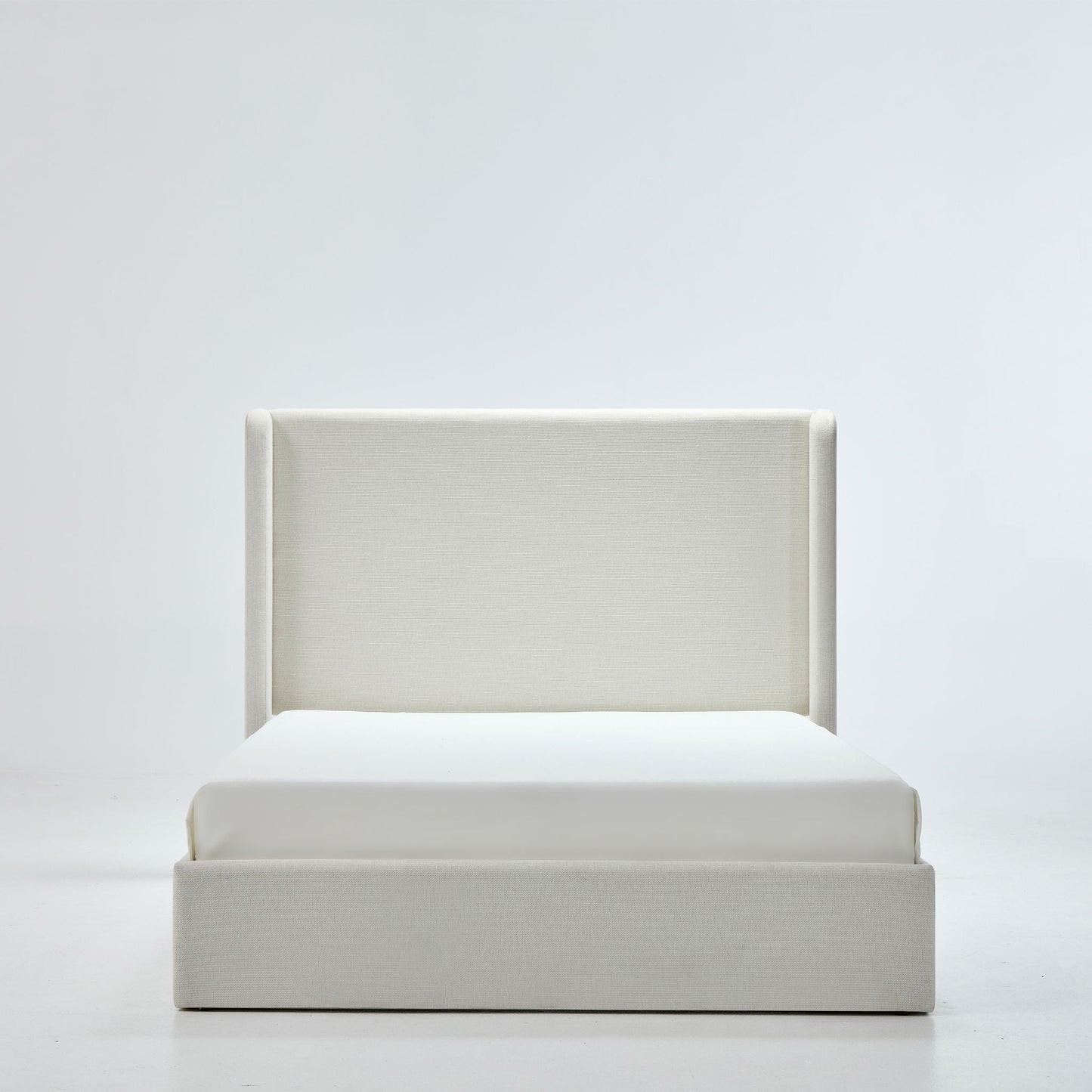 Caron - Upholstered Wingback Bed With High Headboard