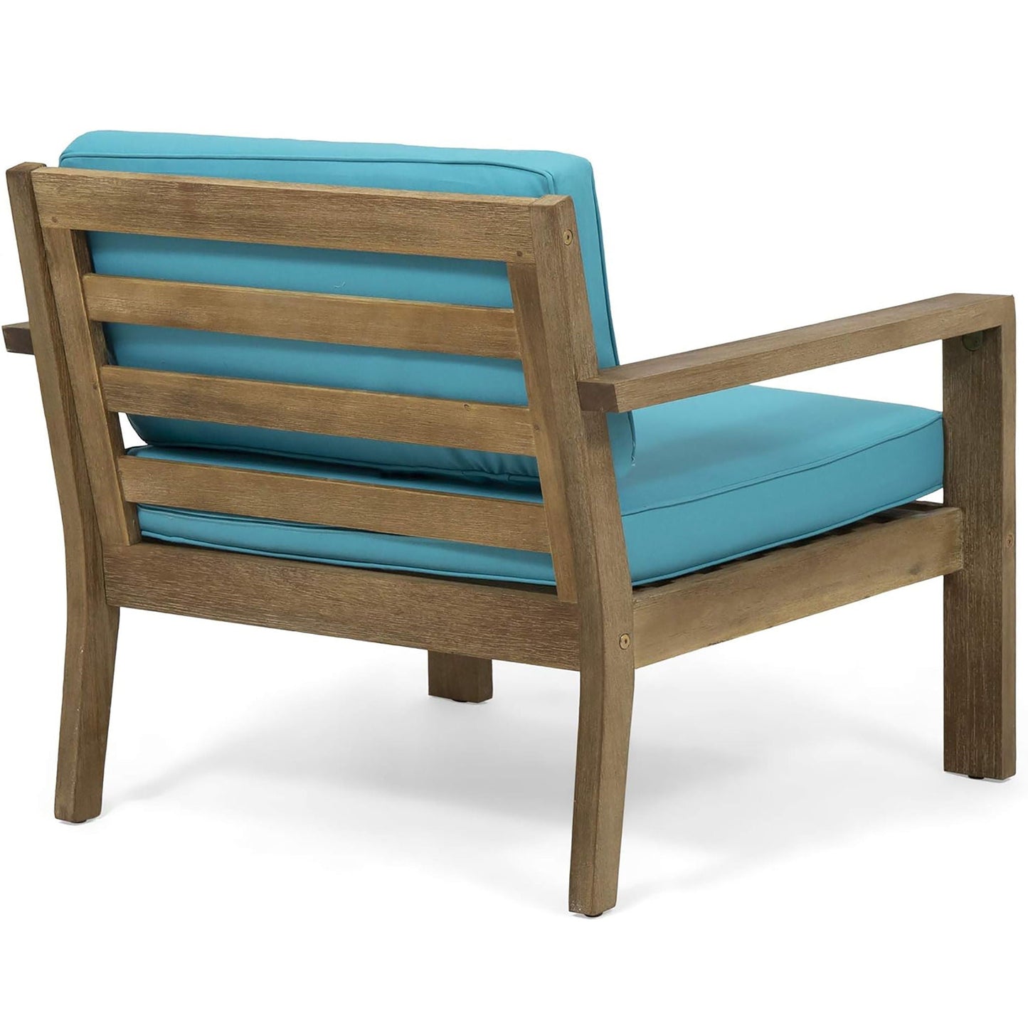 Antoine Outdoor Acacia Wood Club Chairs With Cushions (Set of 2)