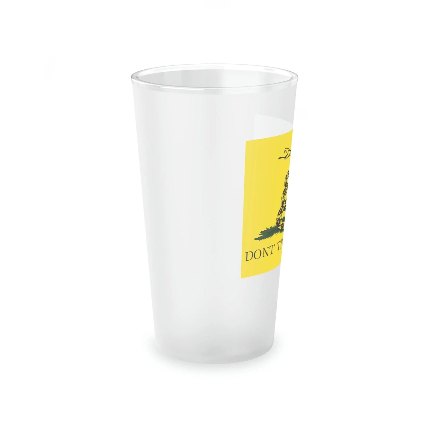 Don't Tread On Me Gadsden Frosted Pint Glass, 16oz - 4LibertyShop.com