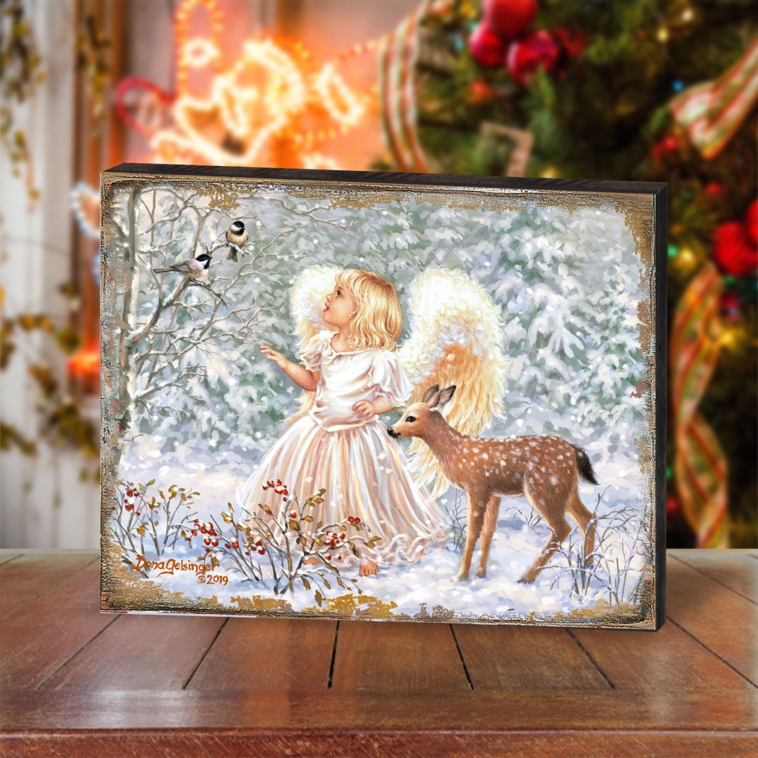 Sweet Christmas Blessings Wooden Wall Art by D. Gelsinger - Nativity Holiday Decor - 95660B-1703