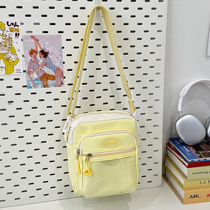 Crossbody Bag Girl Students' Personality Contrast Color