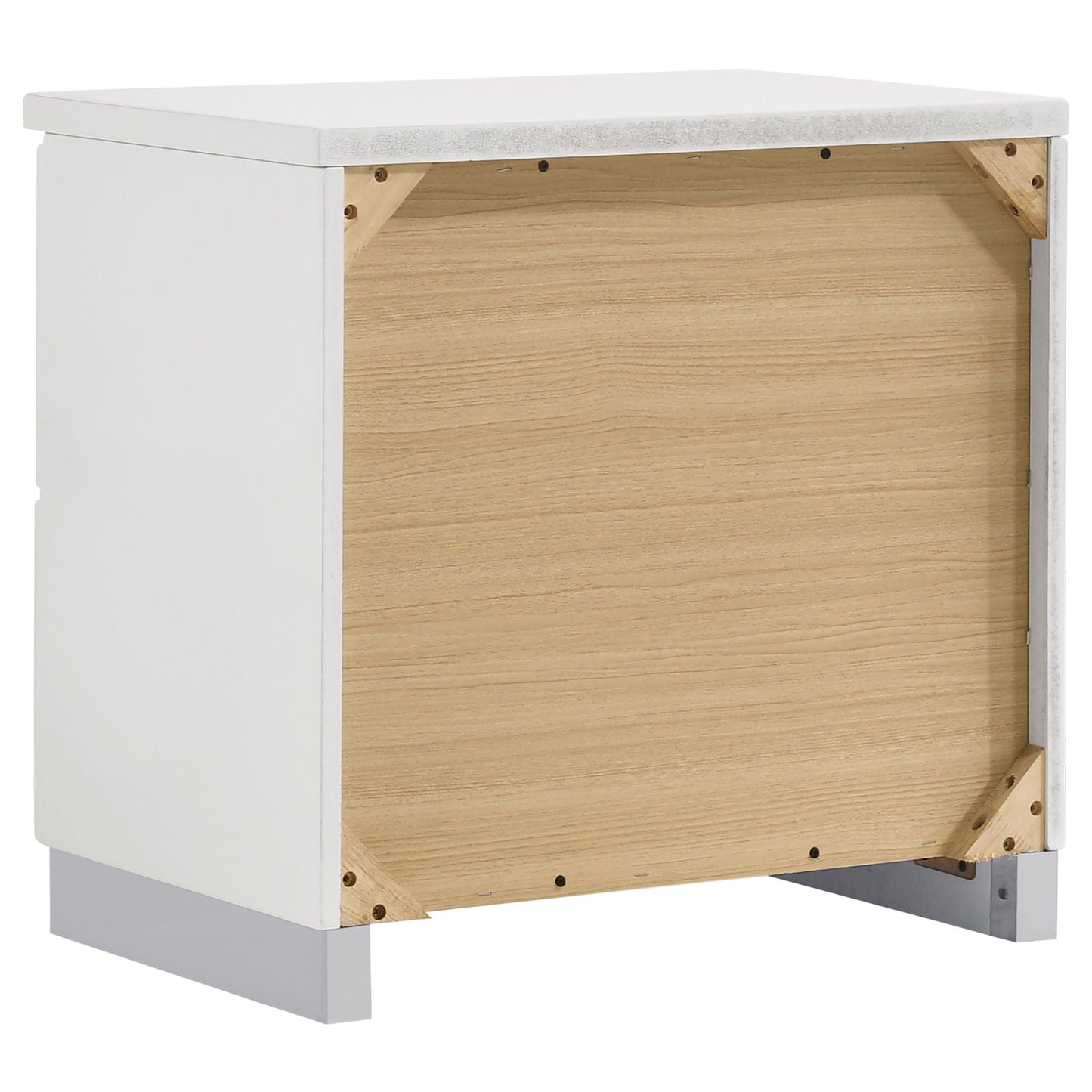 August - 6 Piece Queen Panel Bedroom Set With LED Lighting - White