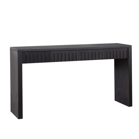 Modern Black Console Table with 4 Drawers – 59.2" Entryway Table with Storage