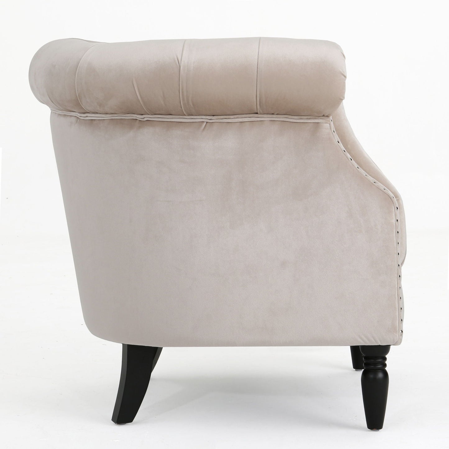 Celestialis Upholstered Club Chair with Tub Design and Rolled Recessed Armrests