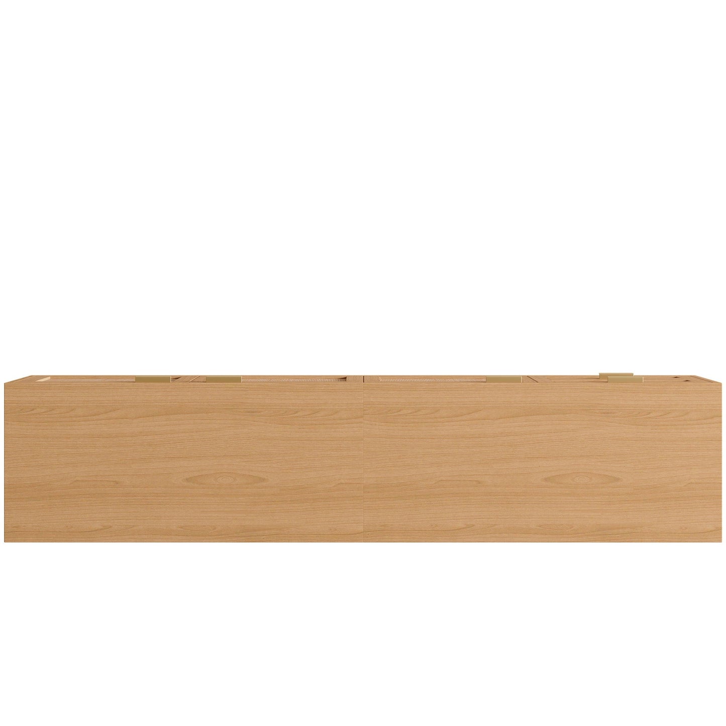 TV Stand, Media Console, 2 Drawers & Cable Management - Natural Wood