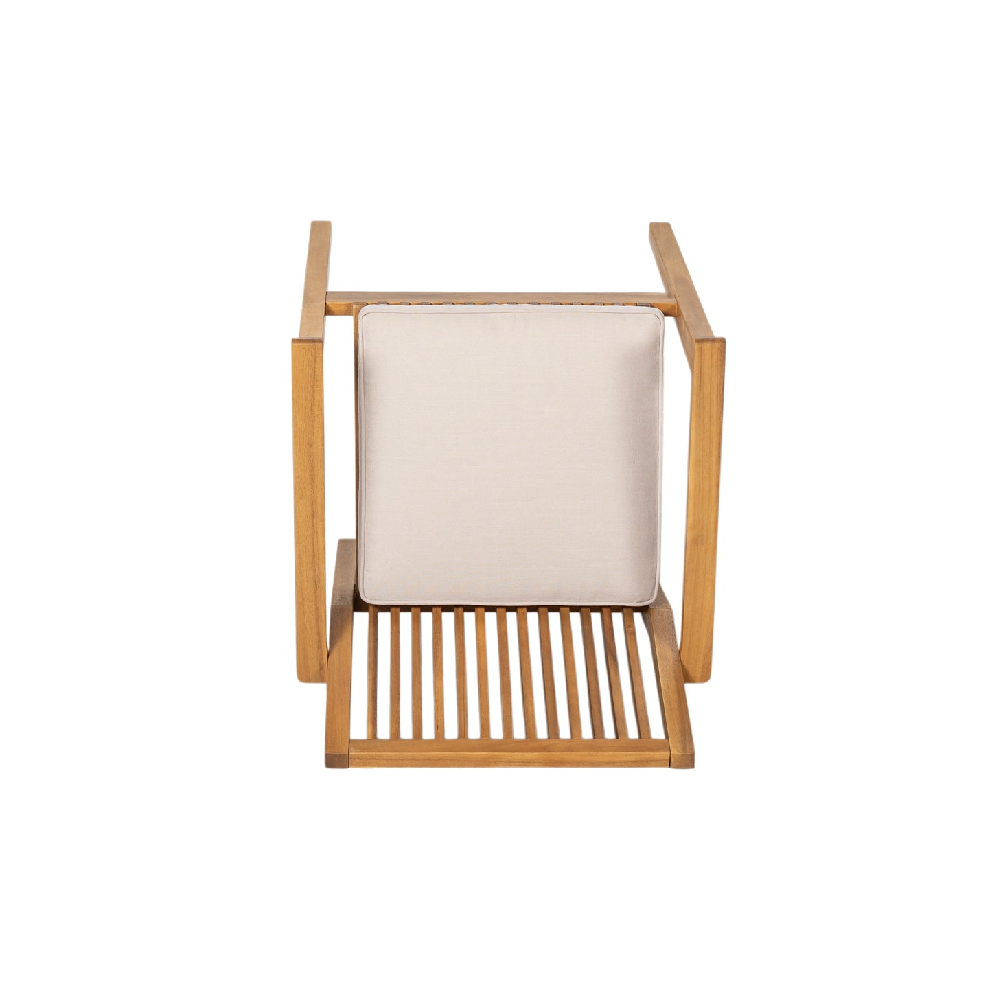 5-Piece Acacia Wood Outdoor Dining Set, Patio Table & Chairs with Removable Cushions
