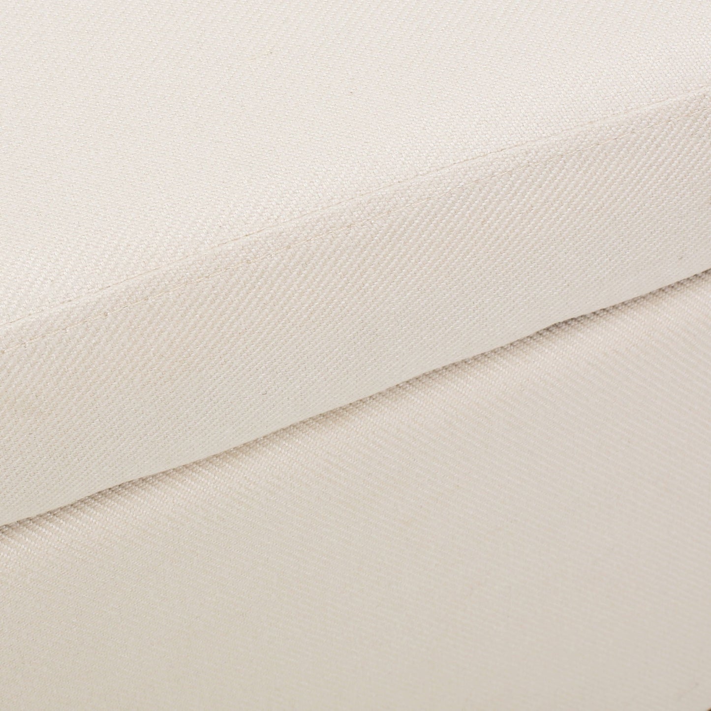 Upholstered Storage Ottoman With Nailhead Trim - Beige