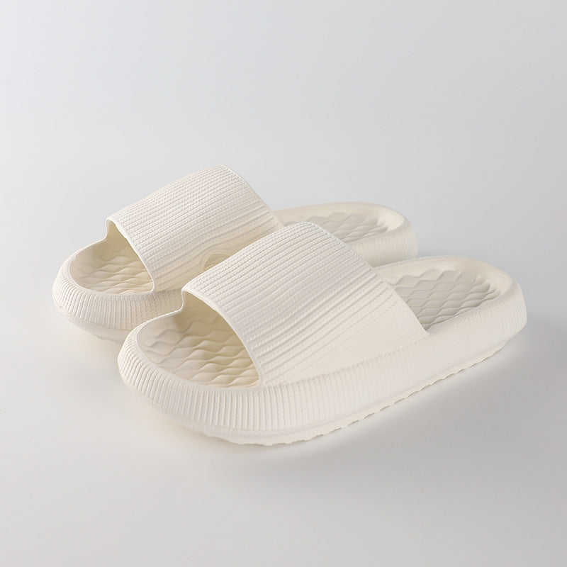Summer EVA Slippers Solid Color Rhombus Stripe Anti-slip Slippers New Women's Home Shoes