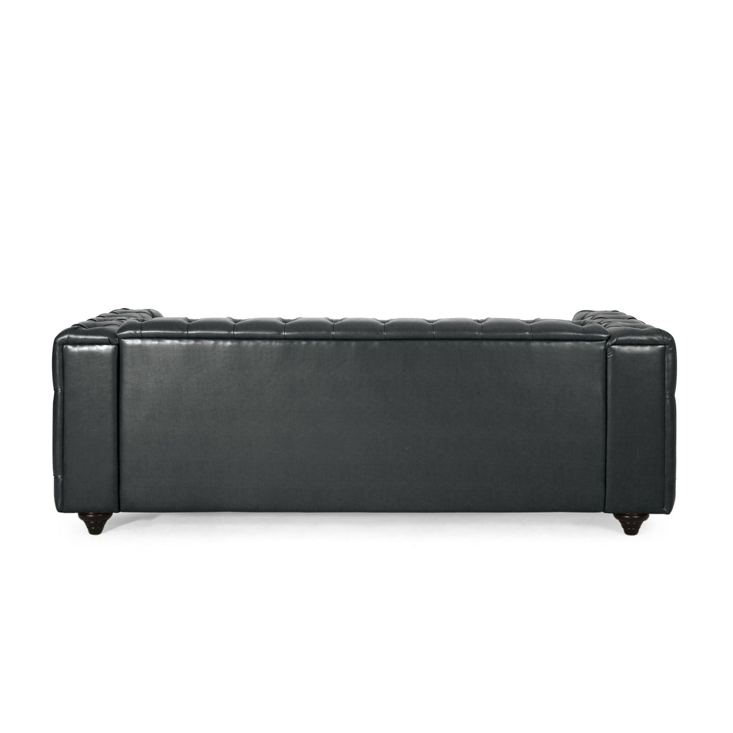 Comfy 3 Seat Sofa with Wooden Legs - Black