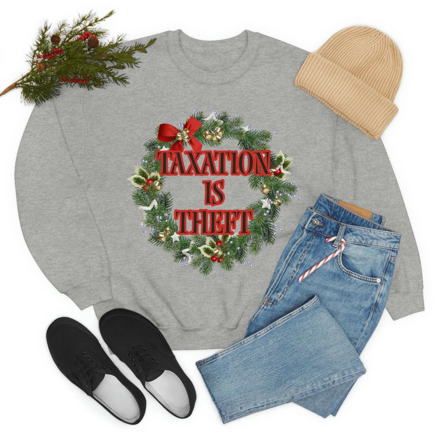 Taxation is Theft Unisex Crewneck Sweatshirt - 4LibertyShop.com