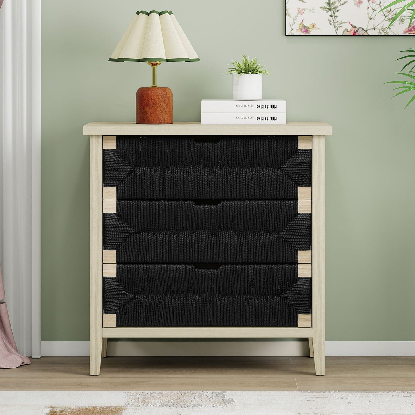 3 Drawer Buffet Sideboard With Adjustable Shelves, Natural