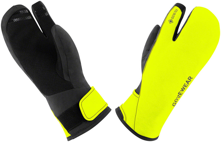Gorewear Gore-Tex Insulated Trigger Gloves - Black/Neon Yellow Men's Small