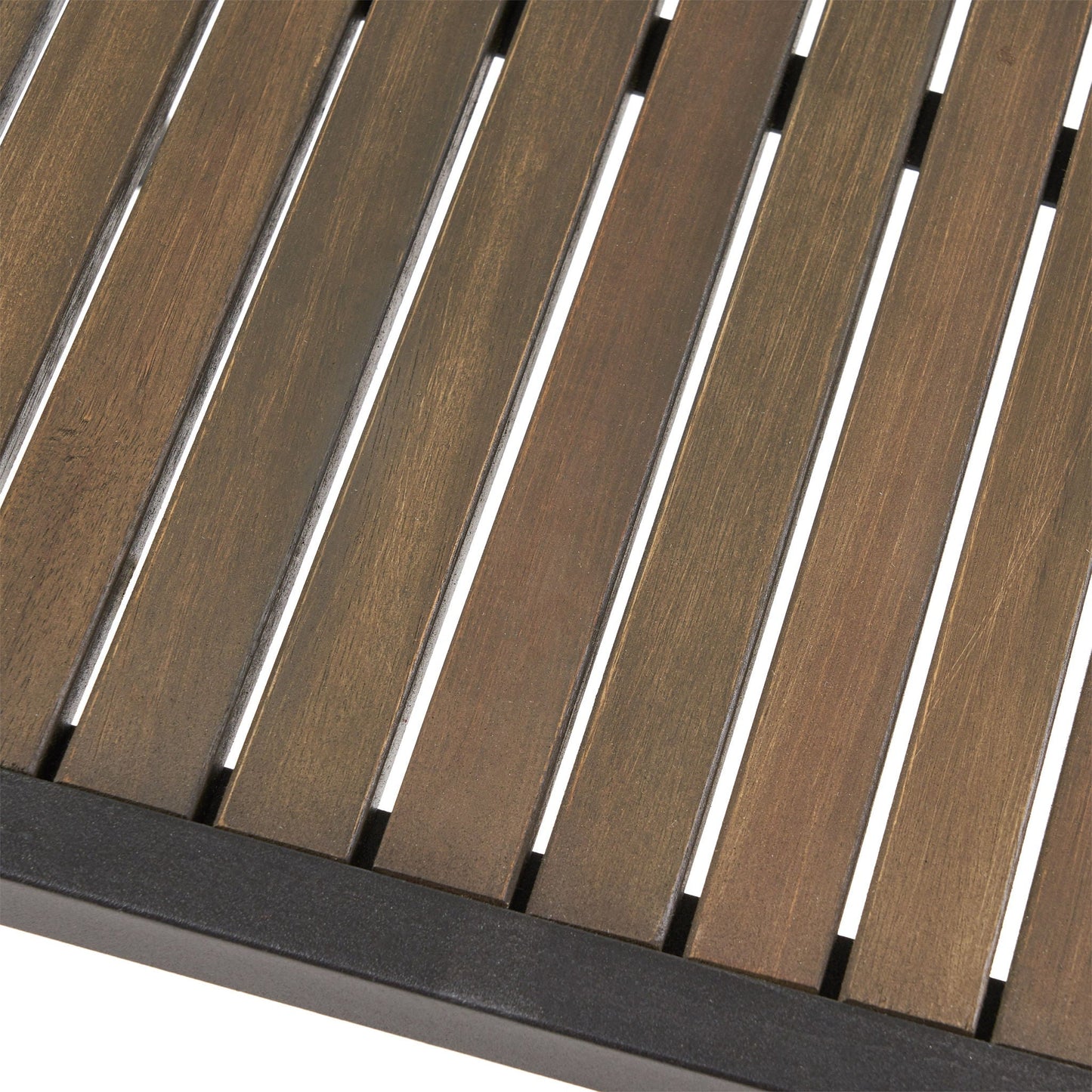 Vermilion Outdoor Dining Chair With Vertical Slat And Wooden Arm