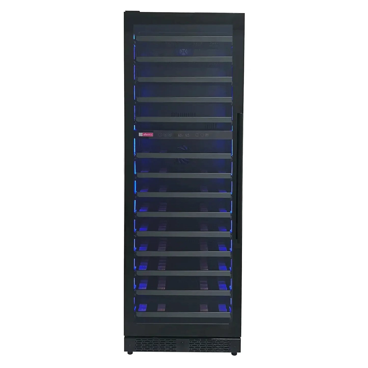 Allavino Reserva Series 67 Bottle 71" Tall Dual Zone Black Shallow Wine Cooler Refrigerator Console