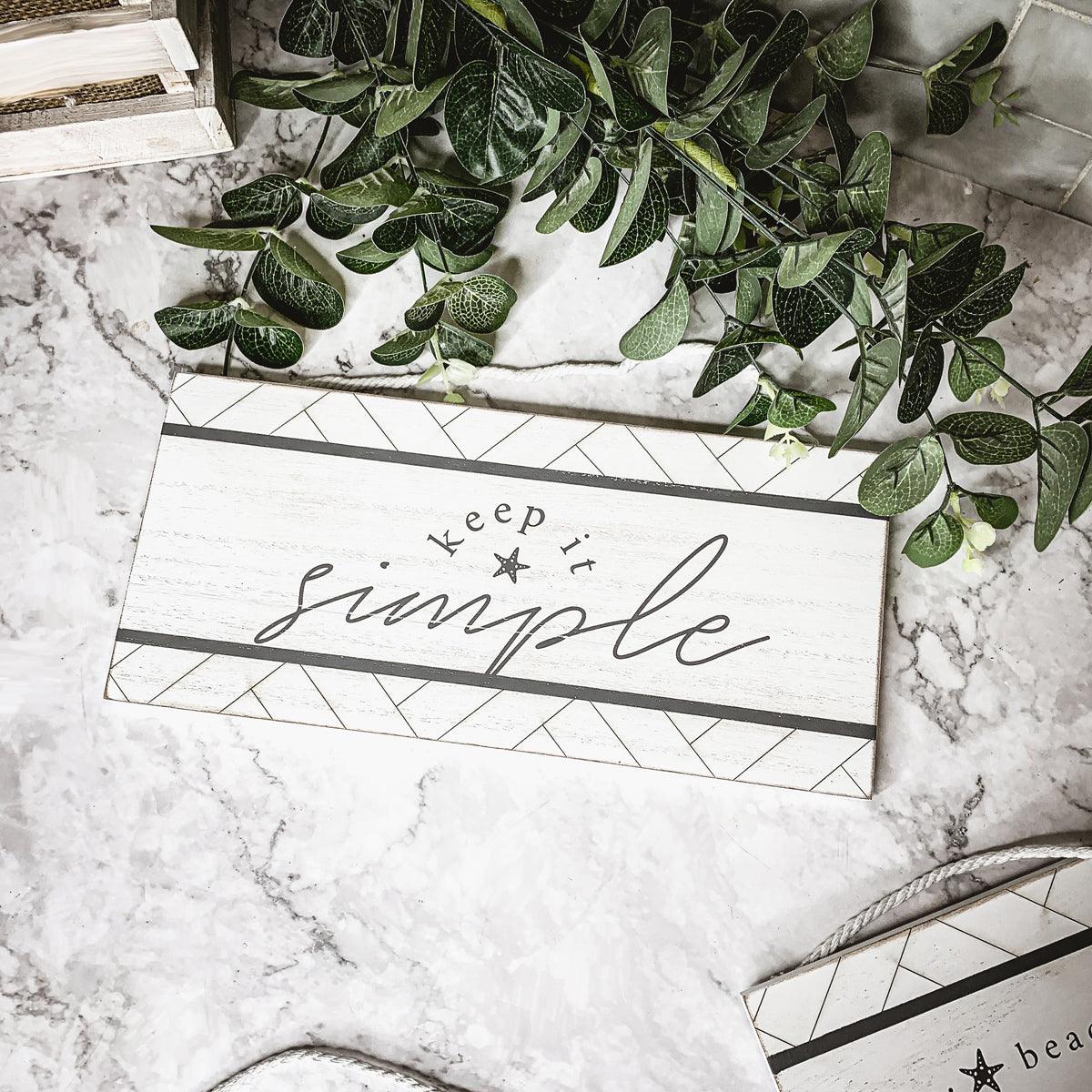 Keep It Simple Summer Sign 11x5 Wooden Beach Wall Decor Modern Coastal