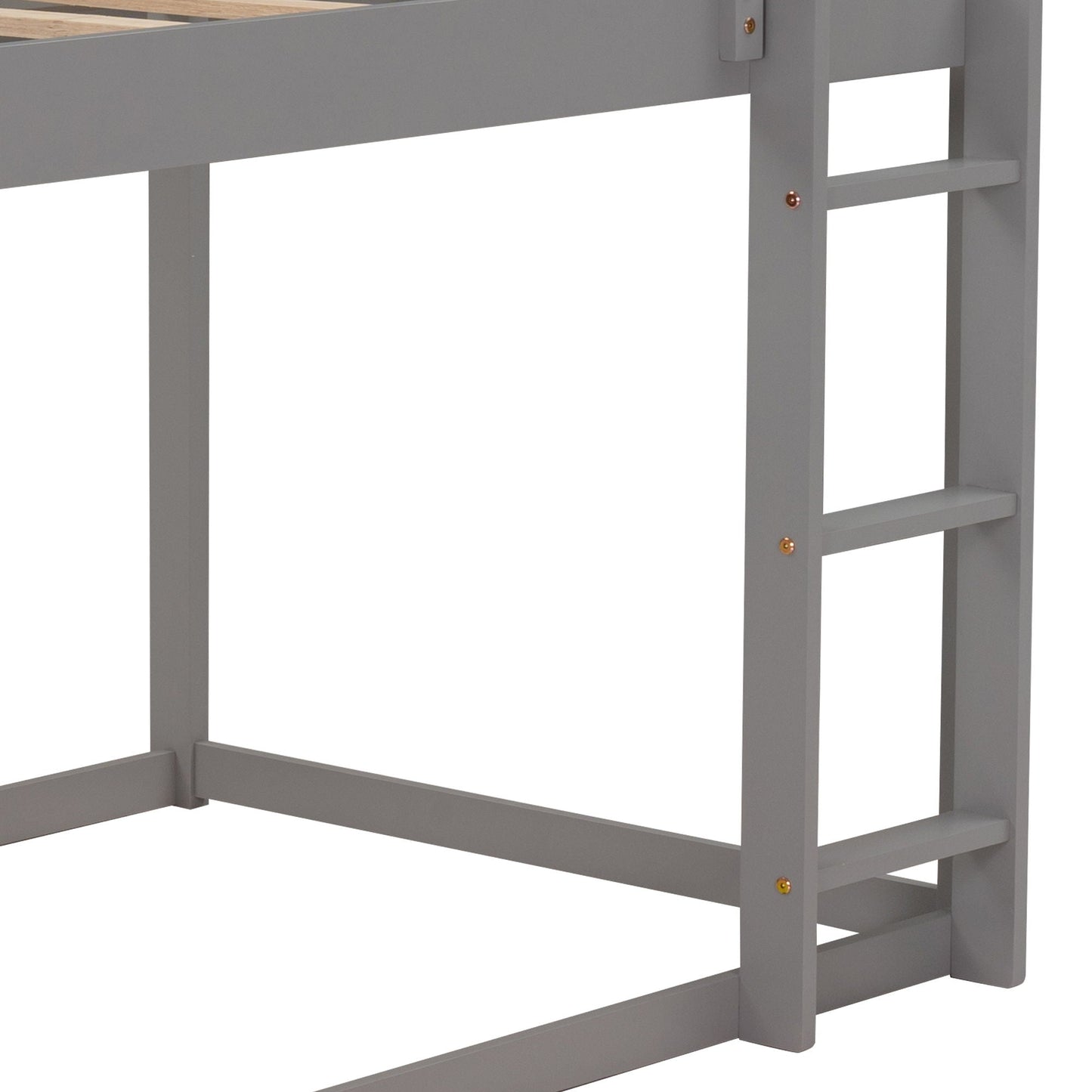Low Bunk Bed With House Shaped Frame And Ladder