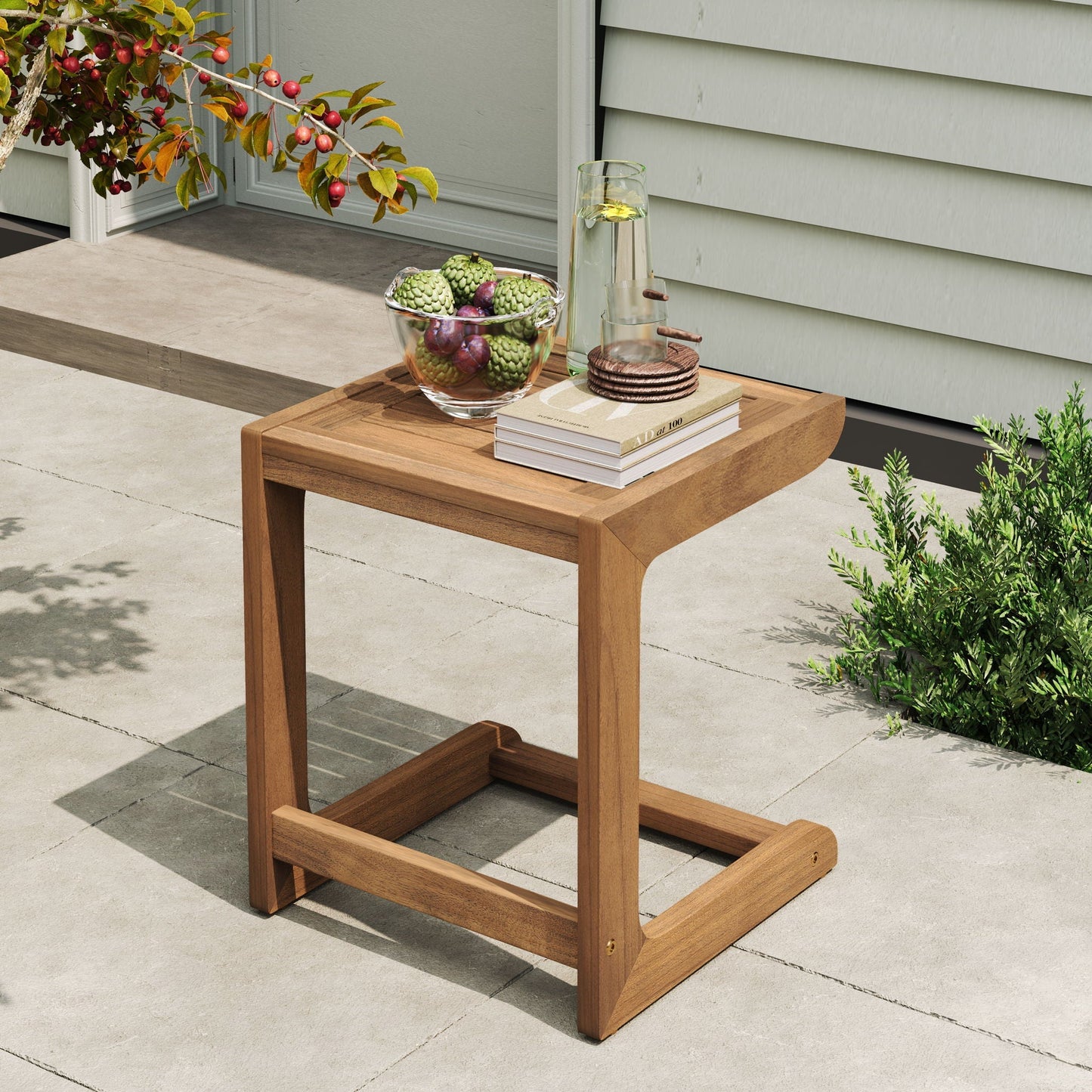 Ashwell Acacia Wood Side Table - Teak