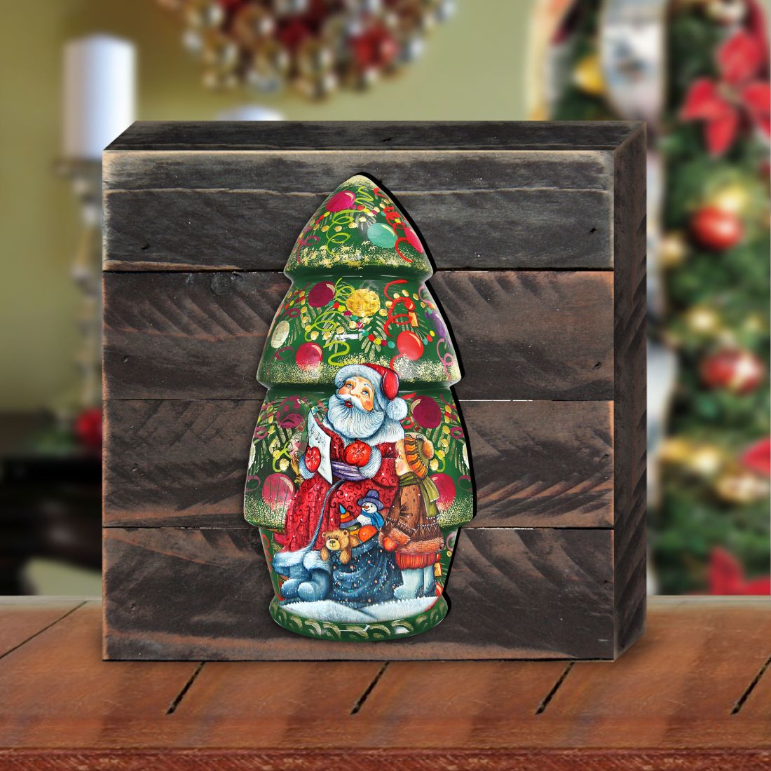 Christmas Tree Dolls Wooden Decor by G. DeBrekht - Christmas Decor - 8110802B