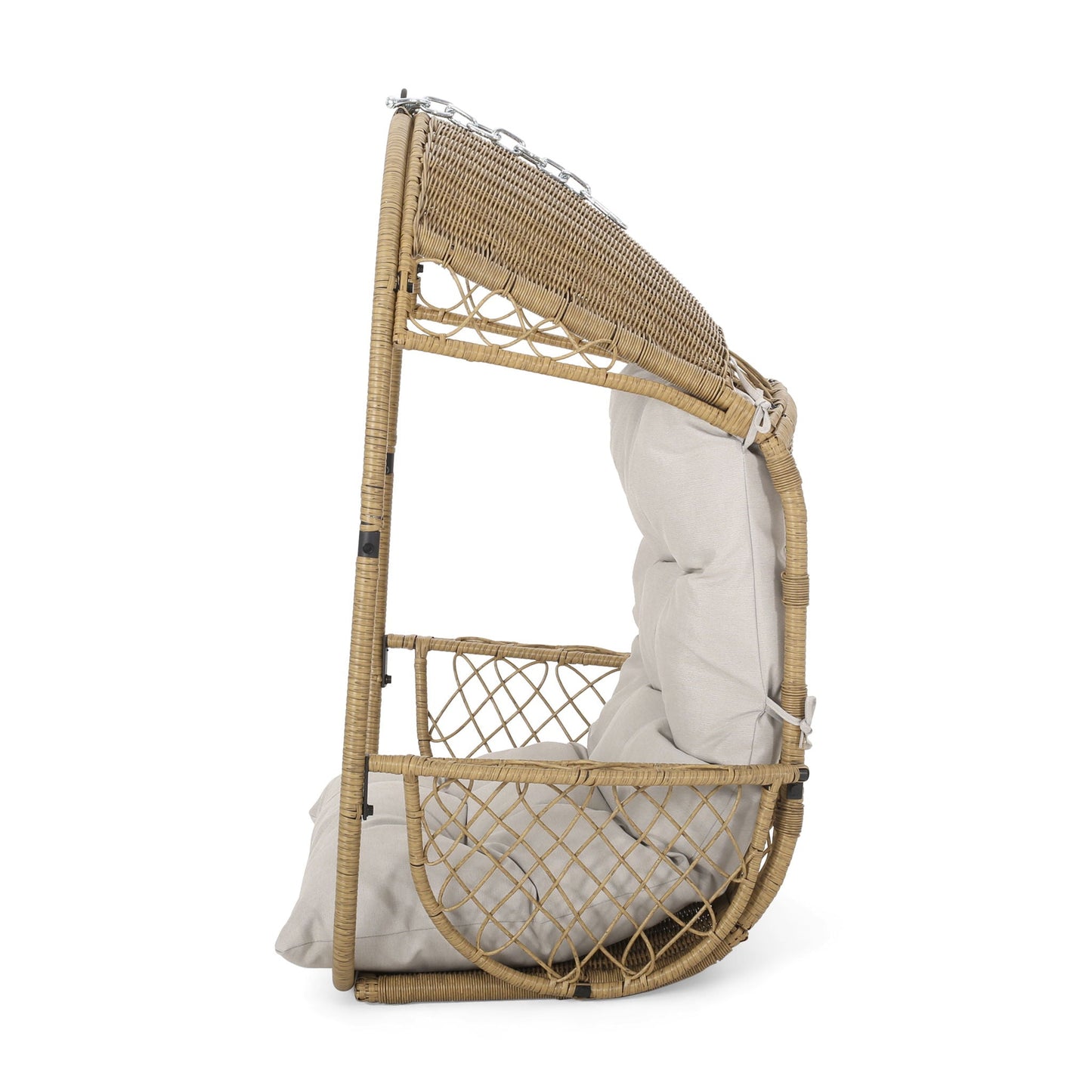 Malia Wicker Hanging Chair With Cushion