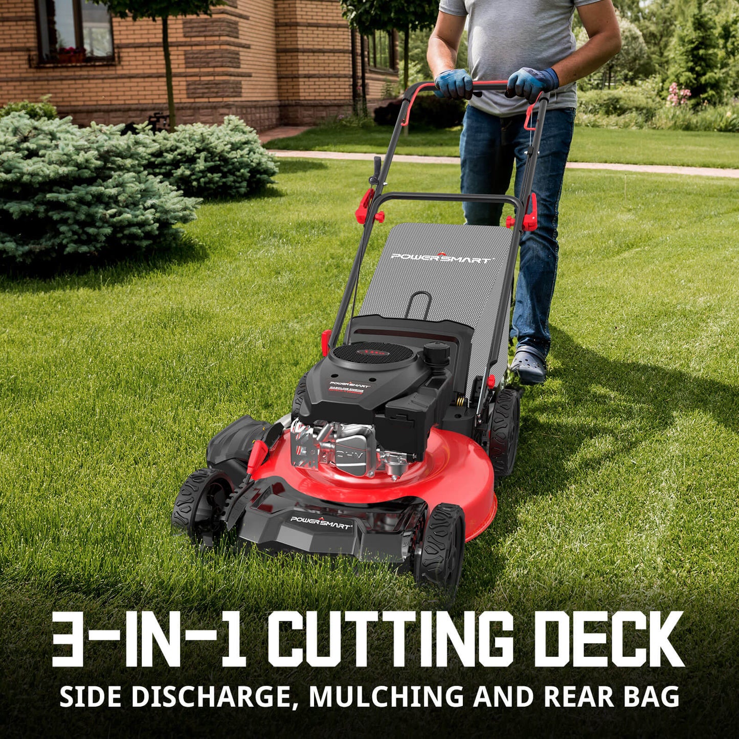 21" 144cc Gas Push 3-in-1 Lawn Mower  DB8621P-W