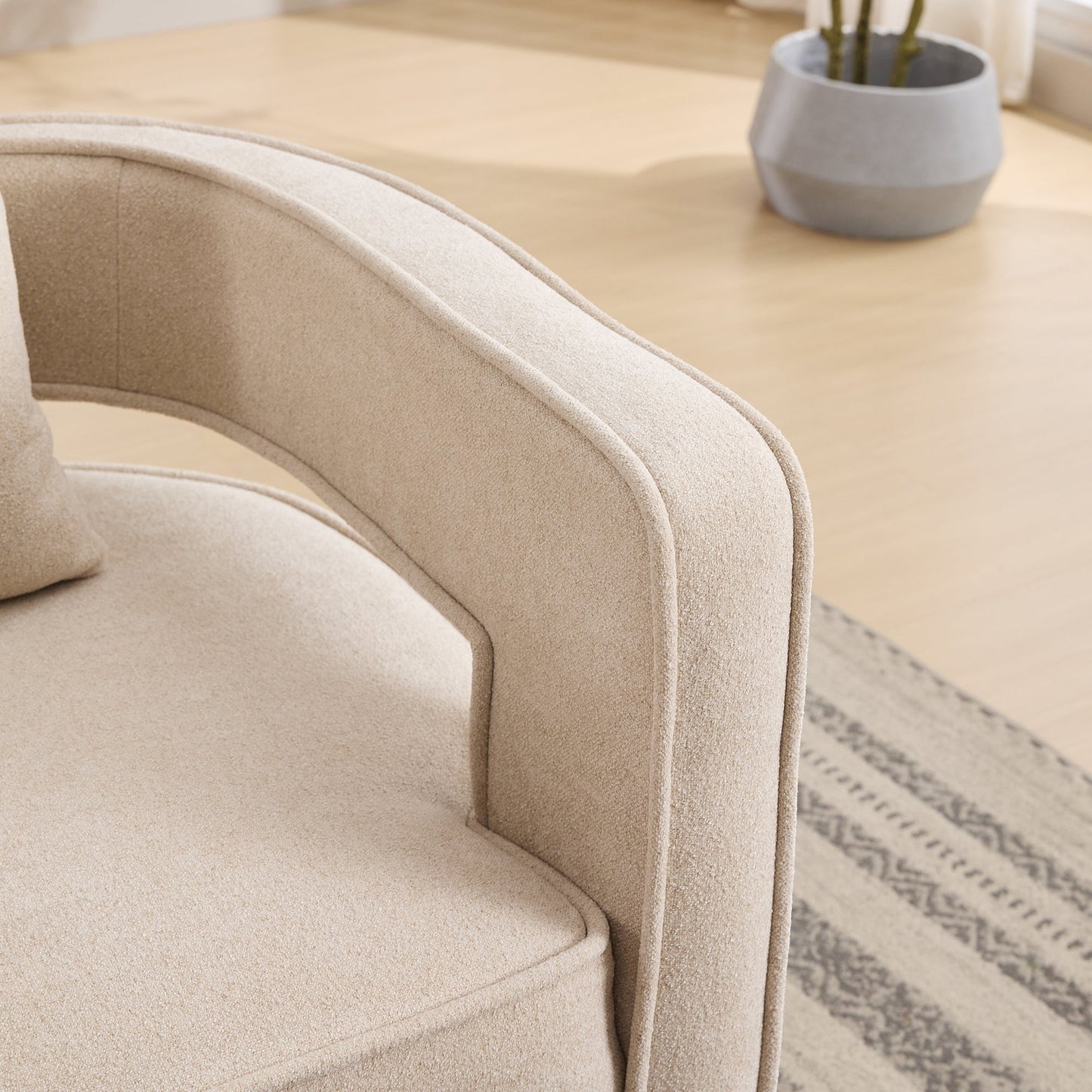 29.1"W Swivel Accent Chair With Weathered Base