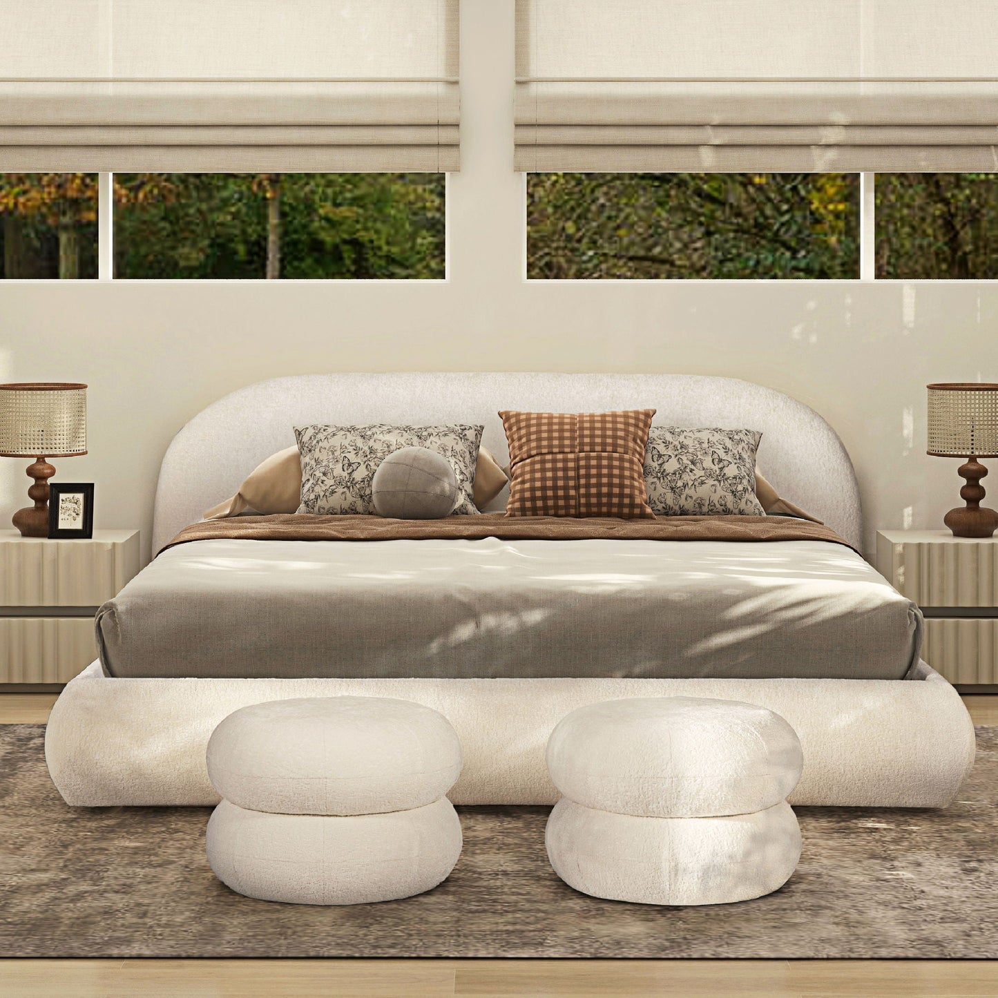Archie Puffy Grounded - Upholstered Platform Bed