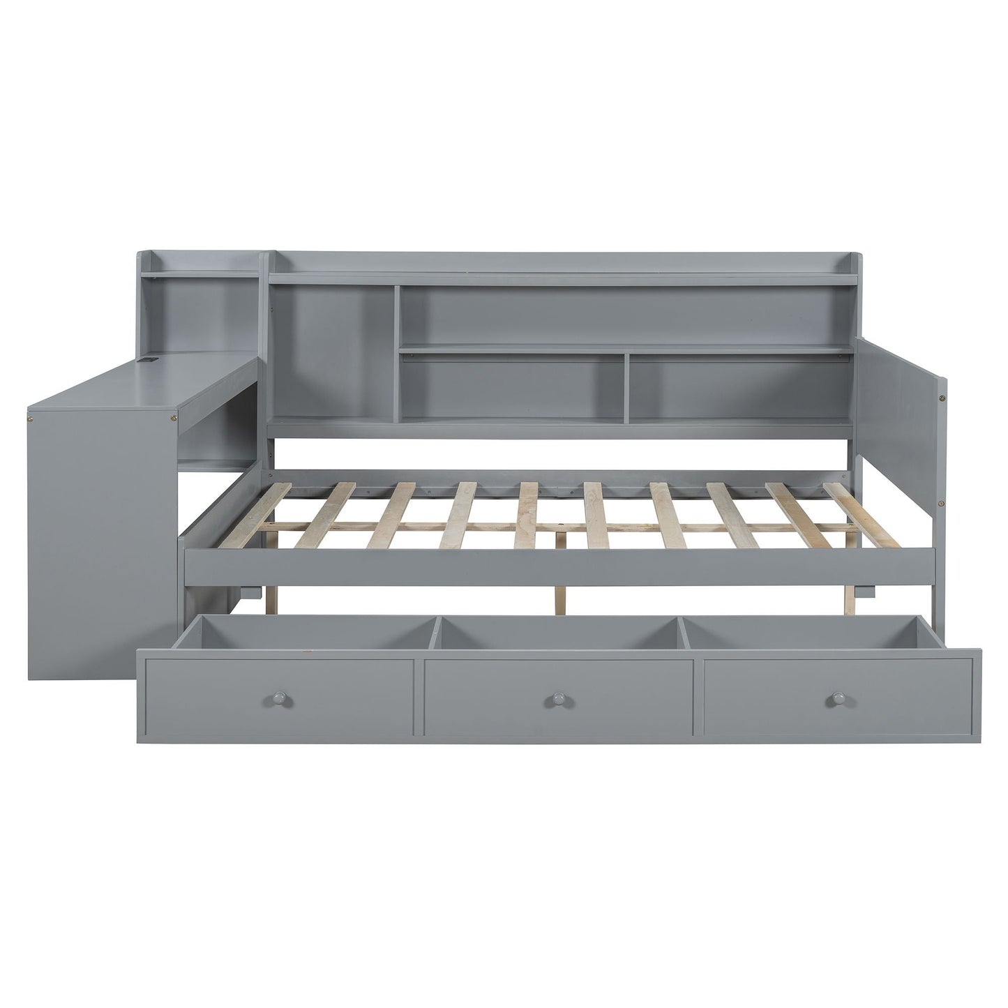 Daybed With 3 Drawers USB Ports And Desk