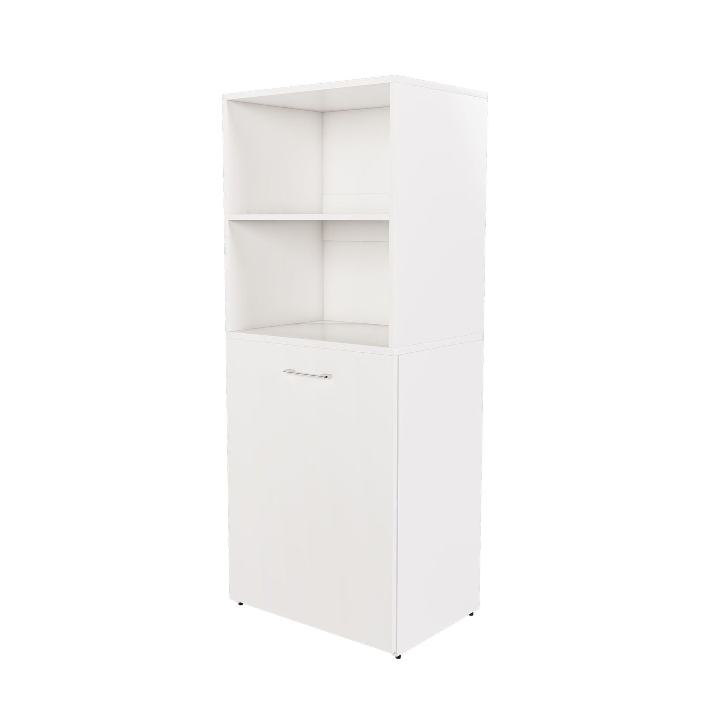 Stretchable Office Desk With Storage Shelves And Mobile Wheels