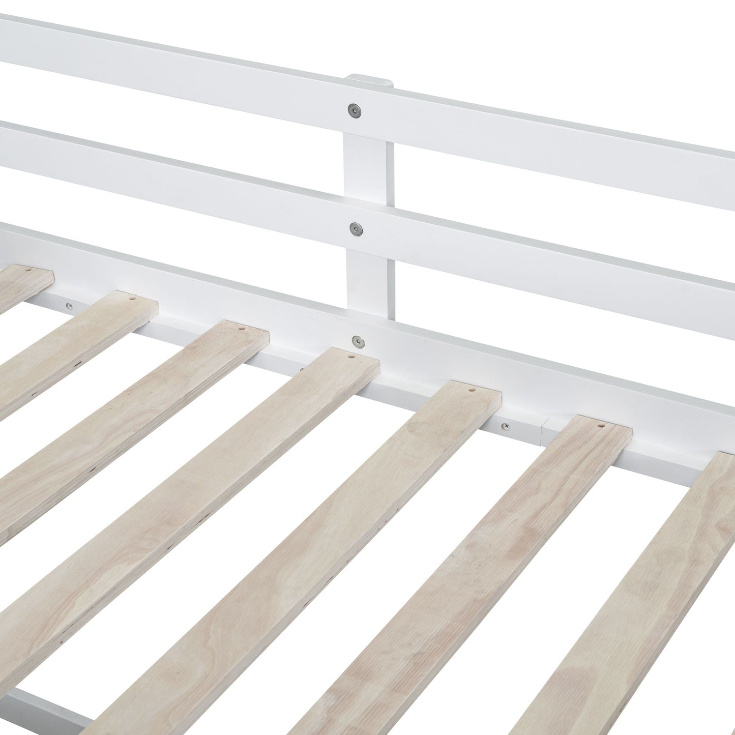 Low Loft Bed With Rolling Desk, Shelf And Drawers