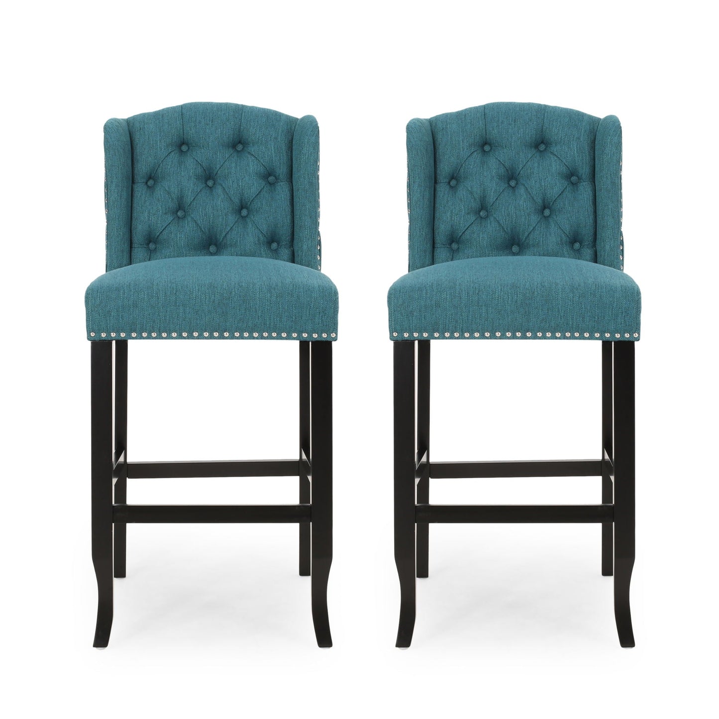 Vienna Contemporary Fabric Tufted Wingback Counter Stools (Set of 2)