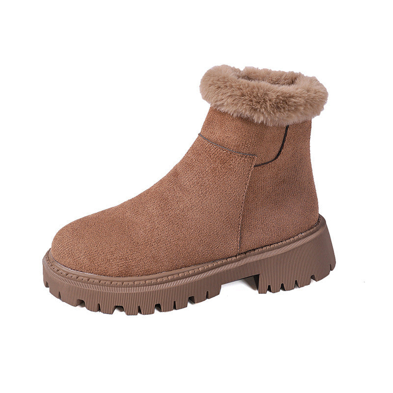 Insulated Cotton-padded Shoes Martin Boots Plus Size Thick Bottom Chunky Heel Bootie