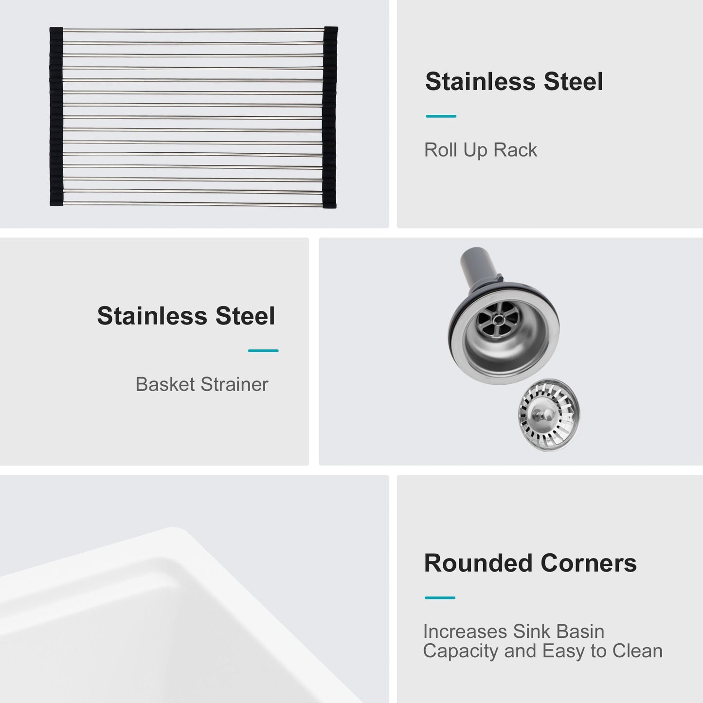 Quartz Kitchen Sink, Granite Composite Workstation Undermount