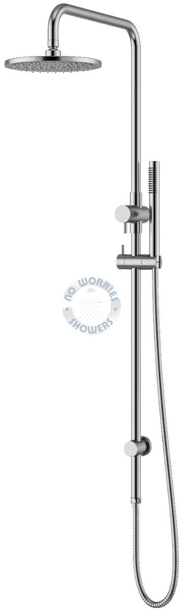 No Worries Showers Delta 316L Marine Grade Stainless Steel Wall Mounted Outdoor / Indoor Pool Shower Rail, 2 in 1 with Hot & Cold Mixer Valve and Hand Shower Wand Package
