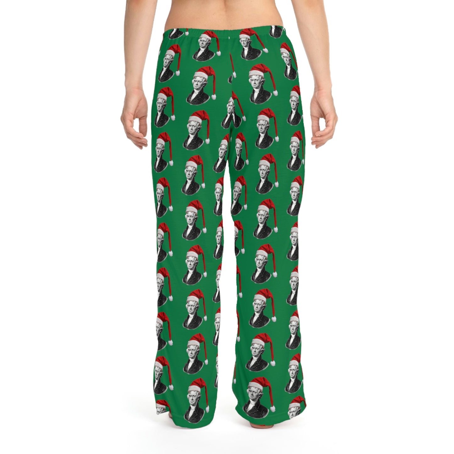 Thomas Jefferson Santa Hat Women's Pajama Pants - 4LibertyShop.com