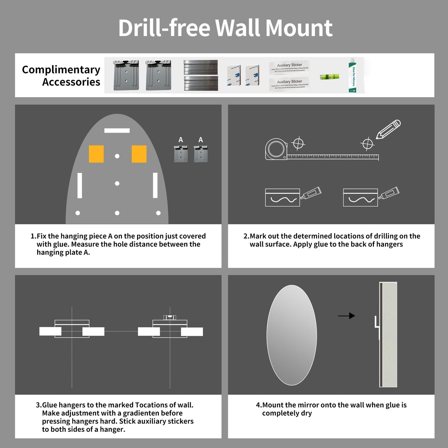 Modern Oval Full Length Wall Mirror