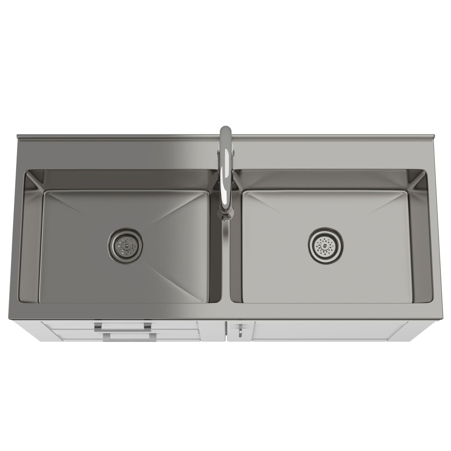 Shaker - Modern Wide Laundry Cabinet With Faucet And Sink - White