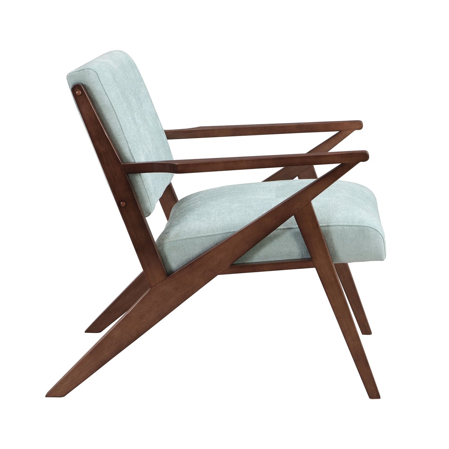 Modern Accent Chair With Plush Cushions, Angled Arm Design - Green