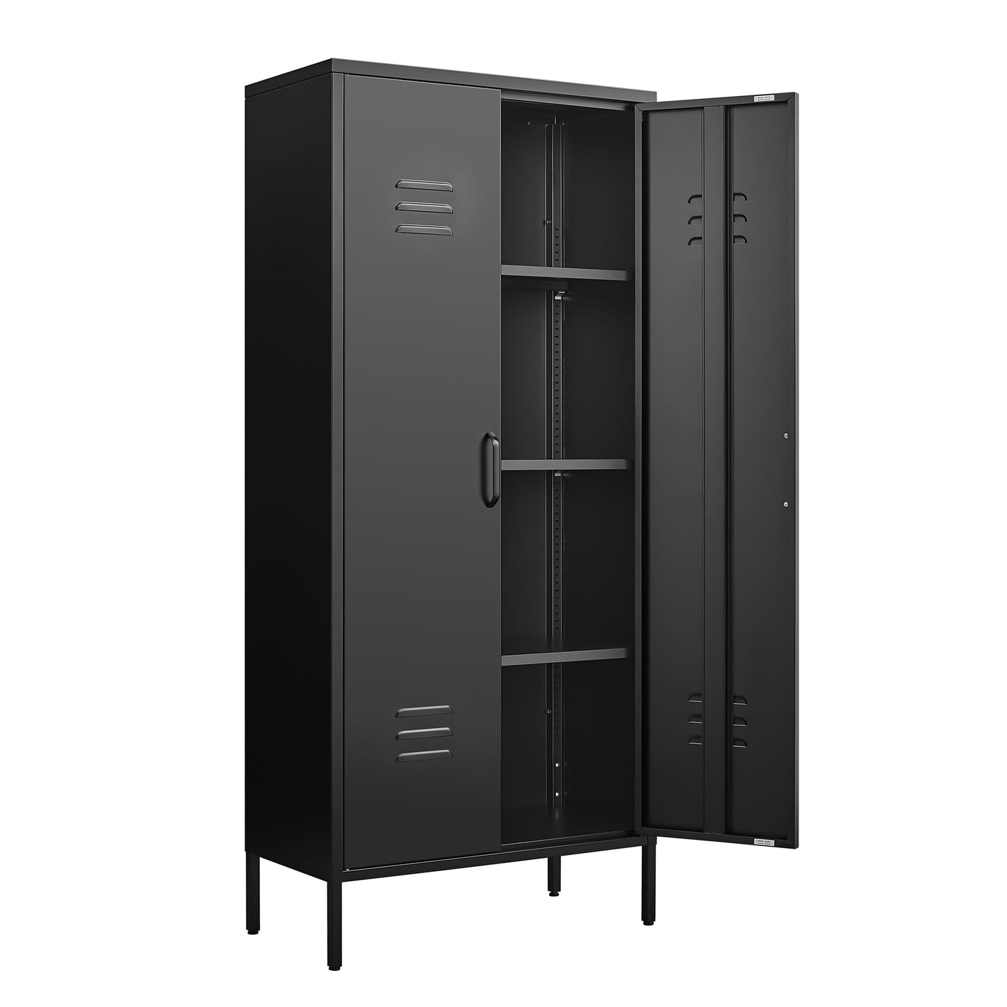 Modern Storage Cabinet with Adjustable Shelves and Magnetic Door Stopper