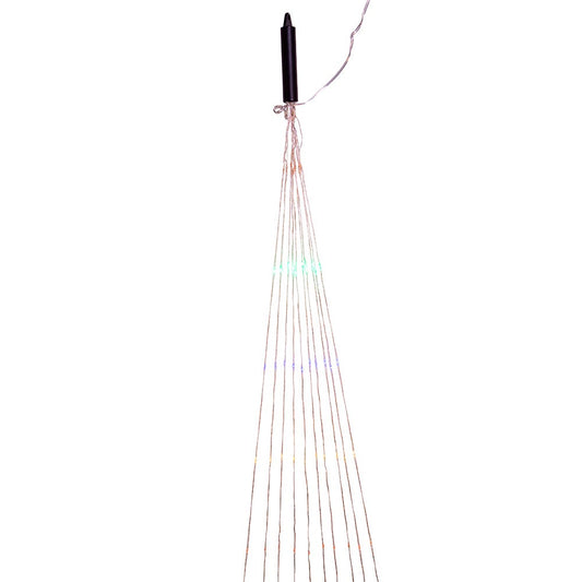 200-Light Silver Nylon Canopy Light With Multicolor LED Lights