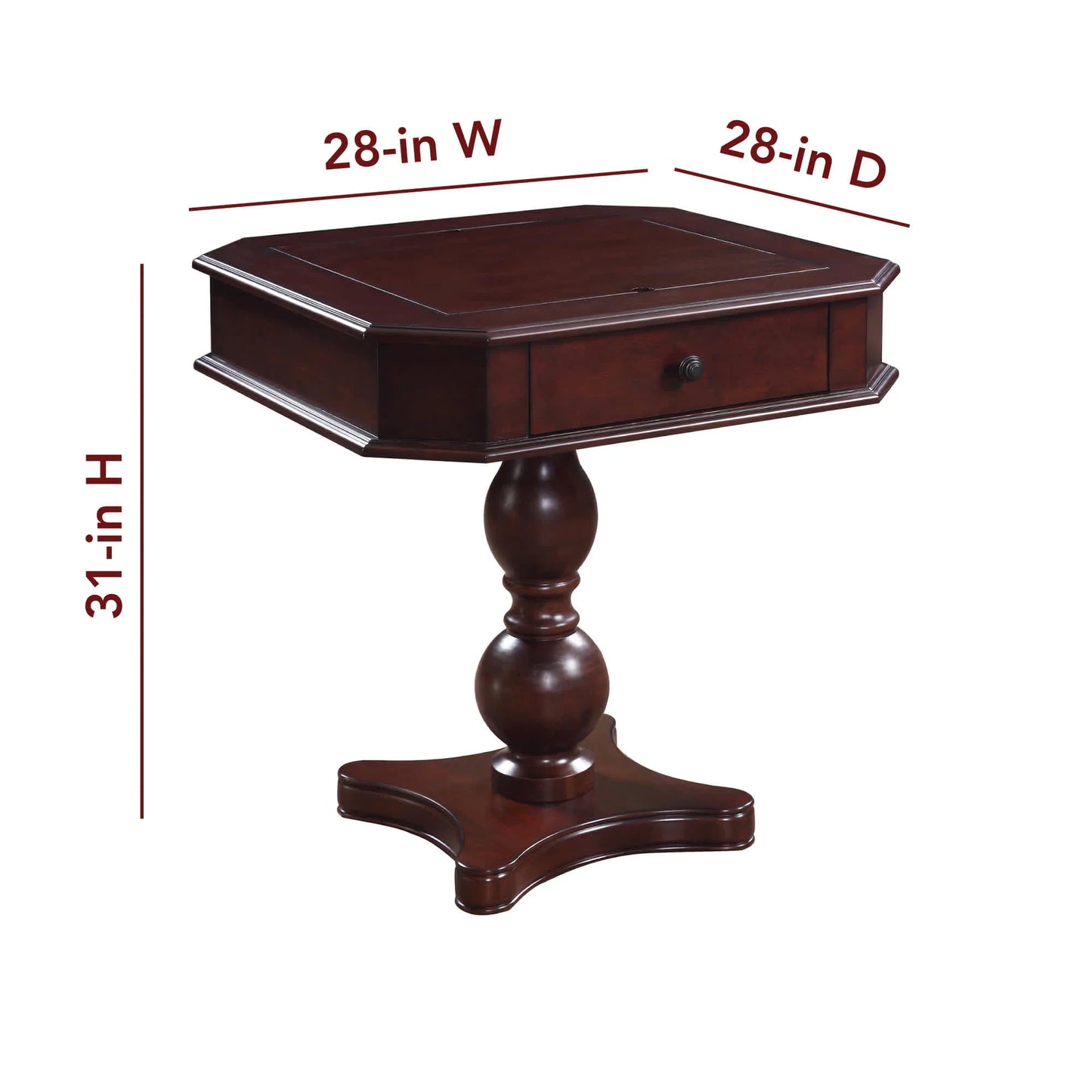Hathaway Fortress 28-in Chess 3-in-1 Pedestal Game Table Set with Chairs