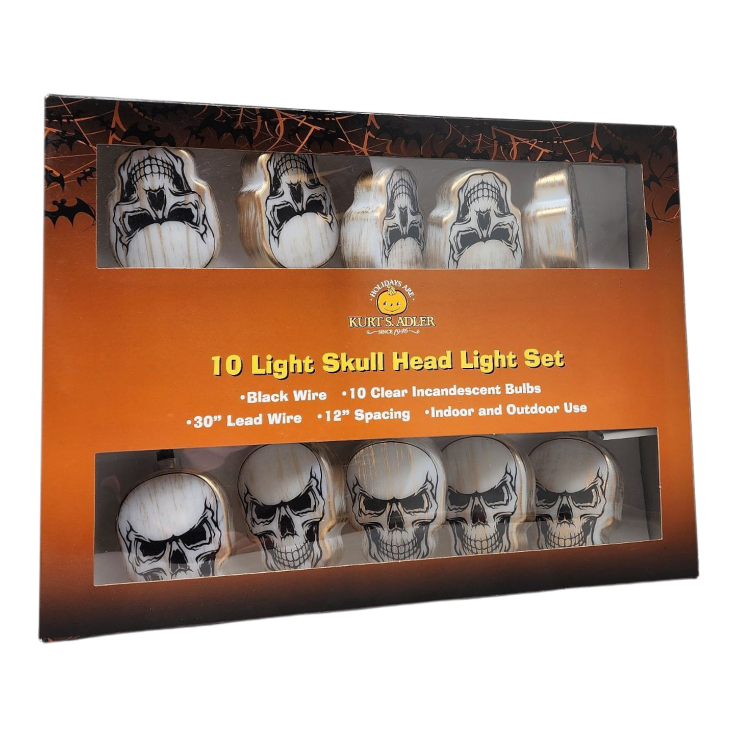 Skull Head 10 Light String Light Set