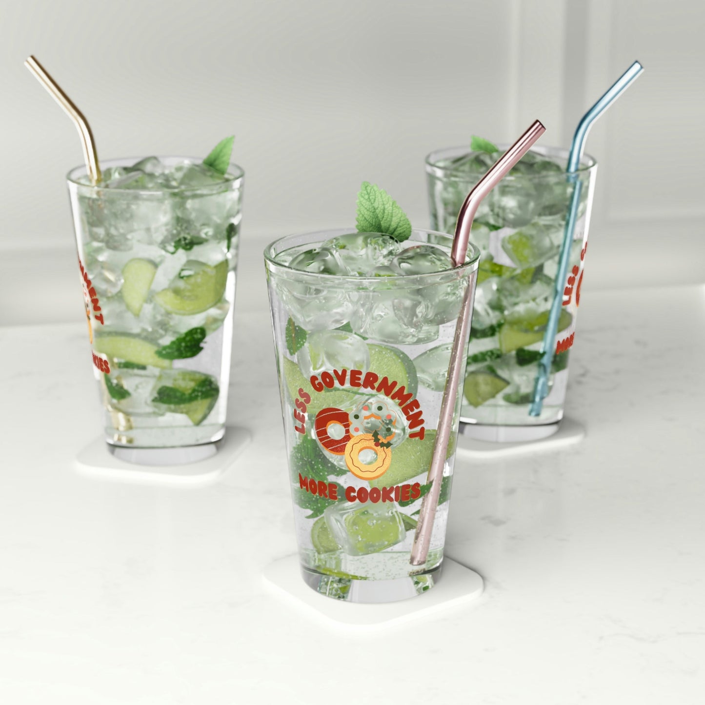 "Less Government" Pint Glass for Santa - 4LibertyShop.com