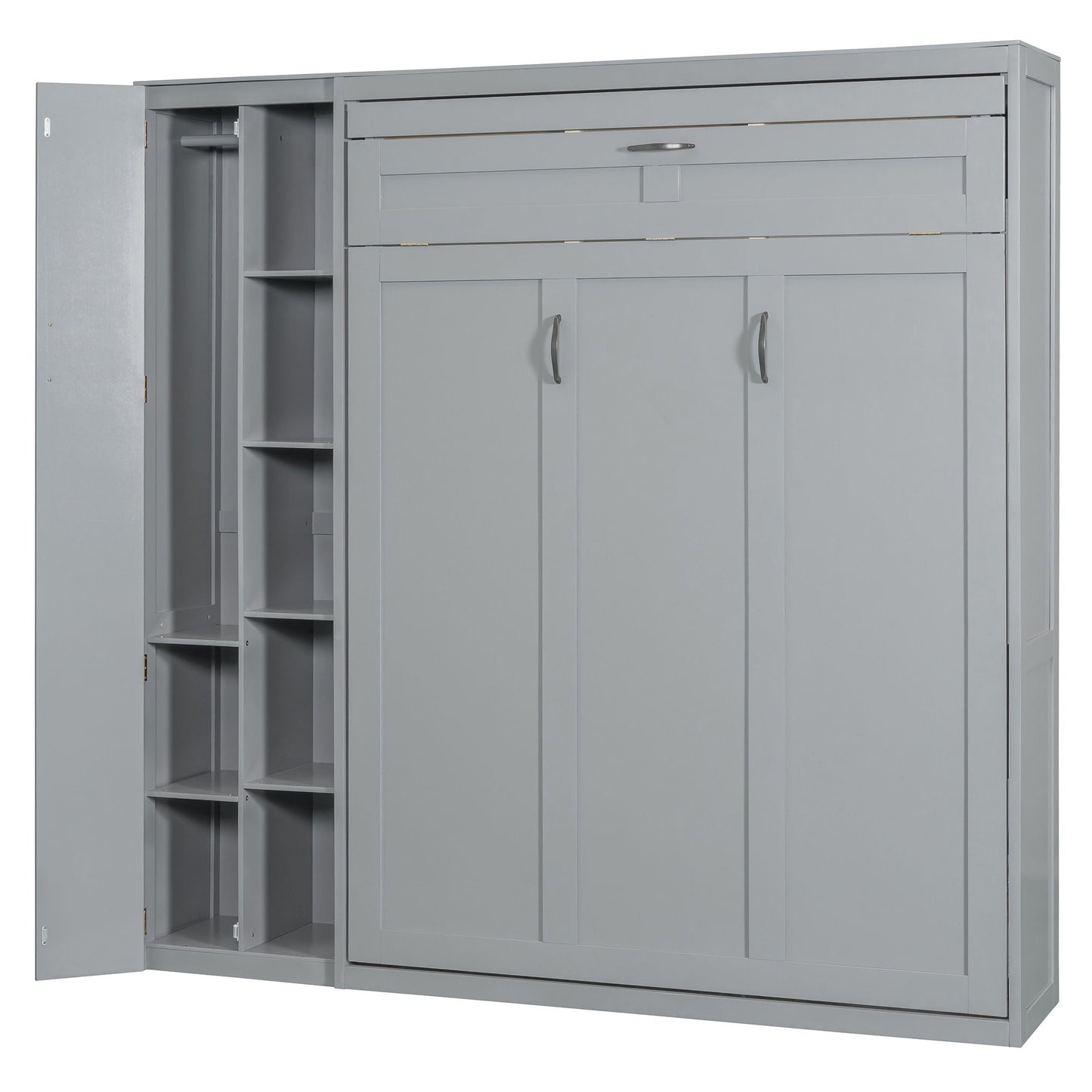 Murphy Wall Bed With Shelves, Wardrobe And LED Lights