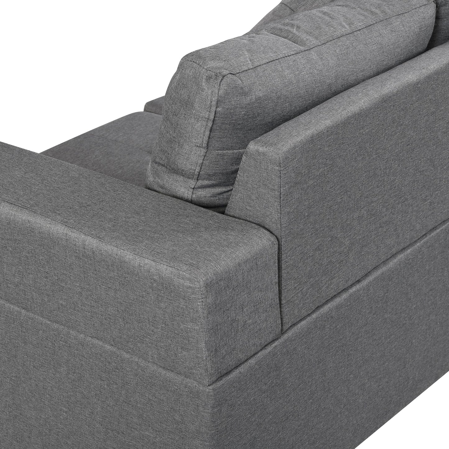 Modern Sectional Sofa Set with L Shape Chaise Lounge and Cup Holders