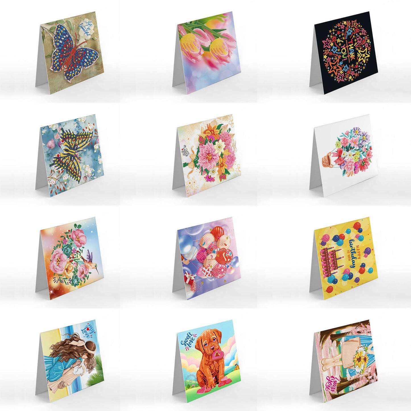 New Greeting Thank You DIY Point Diamond Blessing Card