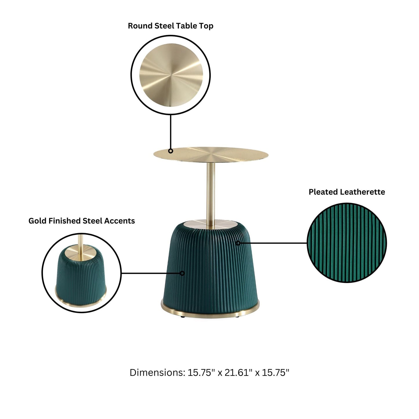 Anderson - Upholstered End Table With Round Top