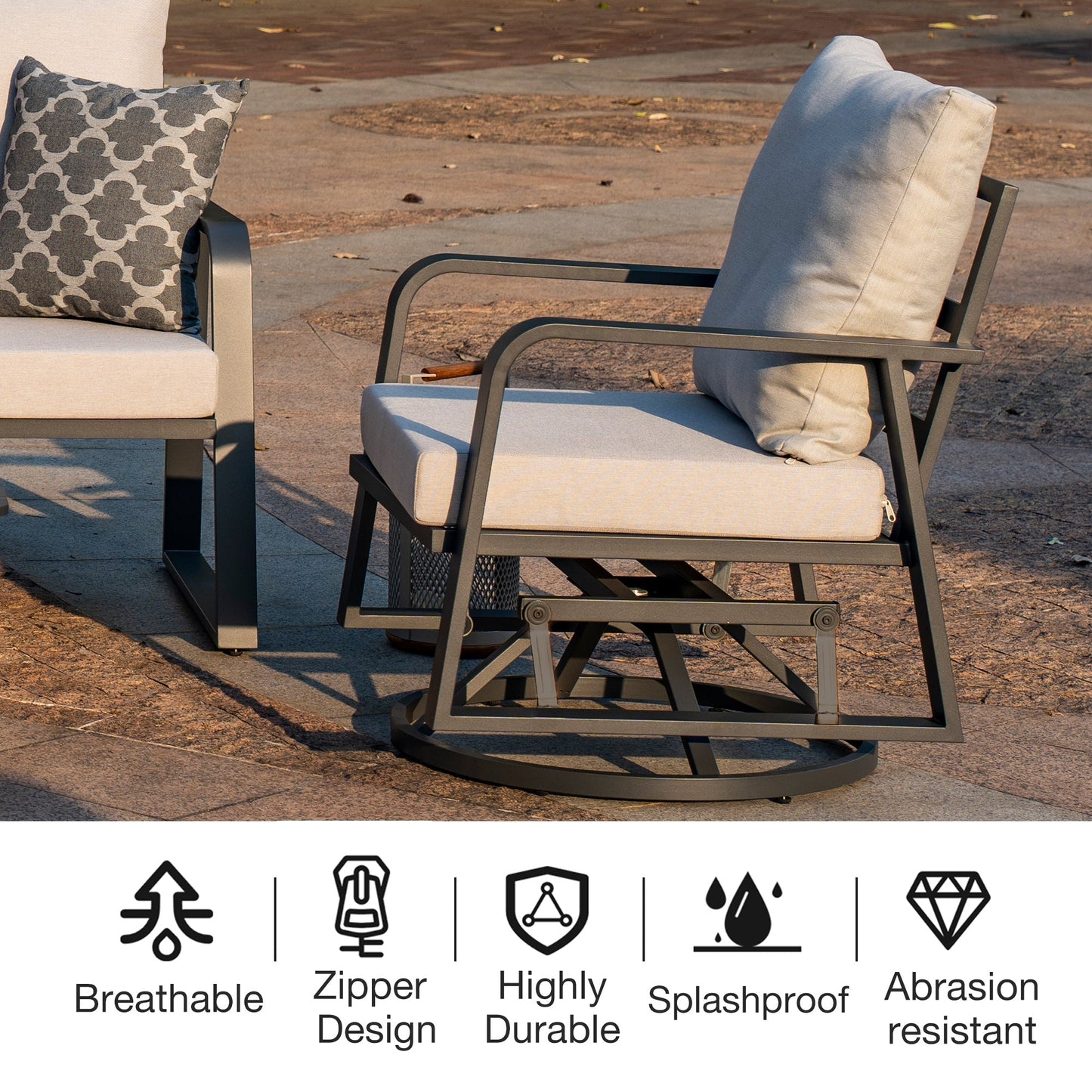 FR Aluminum Outdoor Sofa Swivel Seats