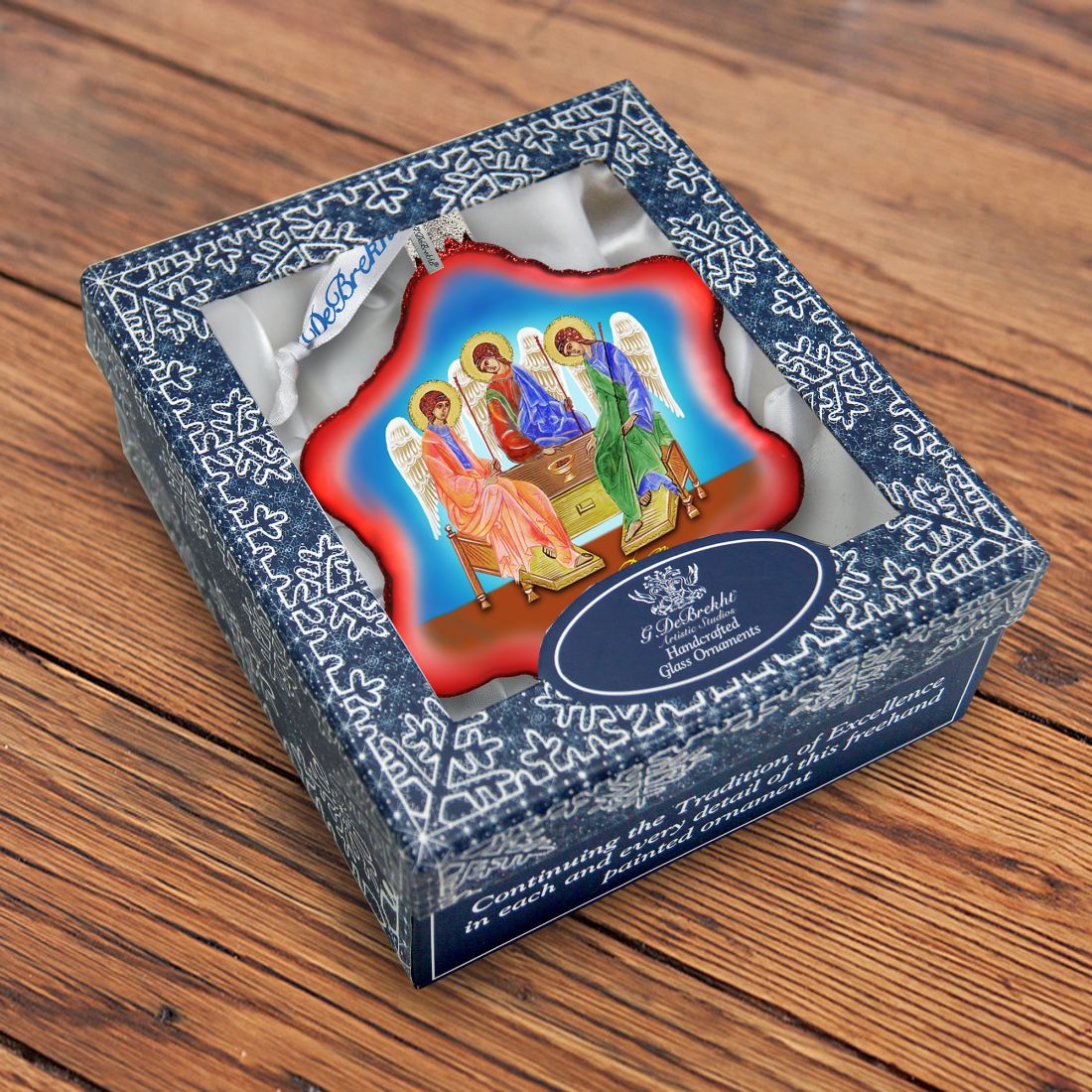 Trinity Nativity Snowflake Glass Ornament by G. DeBrekht - Nativity Holiday Decor - 754-034