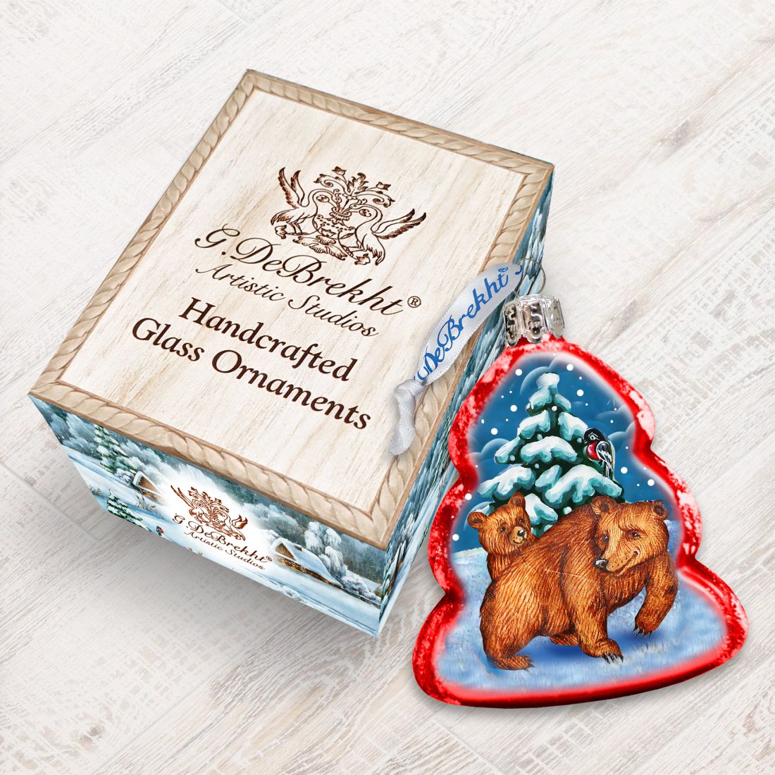Grizzly Mercury Glass Ornament by G. DeBrekht - Wildlife Holiday Decor - 771021