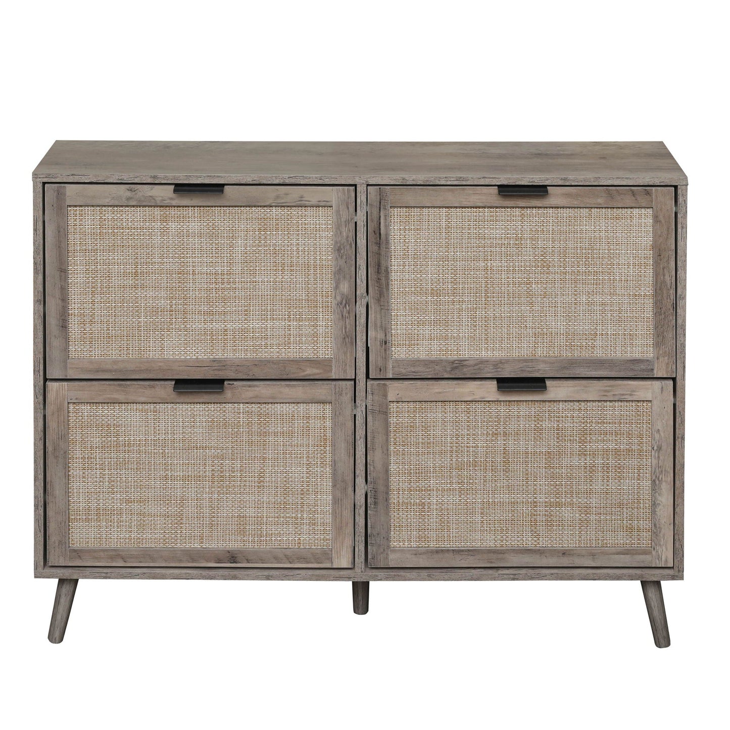 4 Door Shoe Rack, Freestanding Modern Shoe Storage Cabinet